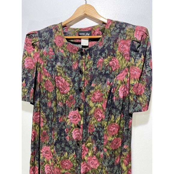 More Jazz VTG dress USA made dropped waist flare hem dark romantic fall women 20 - Picture 3 of 6